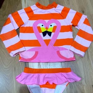 Stella McCartney Kids Flamingo 🦩 Two Piece Swimsuit size 6